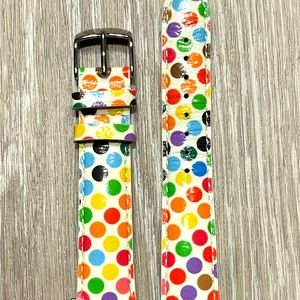 Michele 18mm Leather Polka Dot Strap
